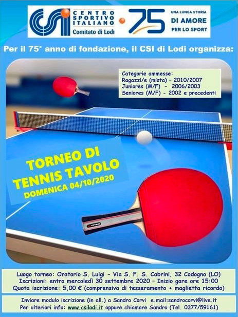 Torneo di Tennis Tavolo